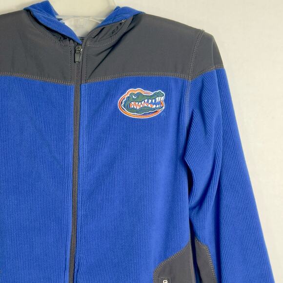 Florida Gators YOUTH M(12-14) Hooded Jacket Colosseum Full Zip Fleece Blue Black - Picture 1 of 11